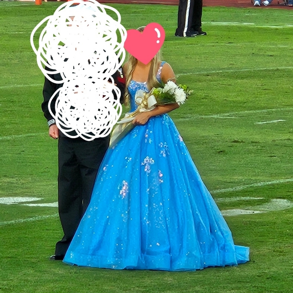 Stunning Blue Pageant or Prom Dress - Picture 2 of 5